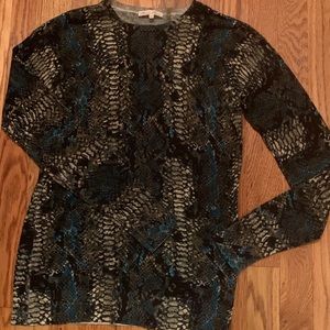 Snakeskin pattern long sleeve shirt